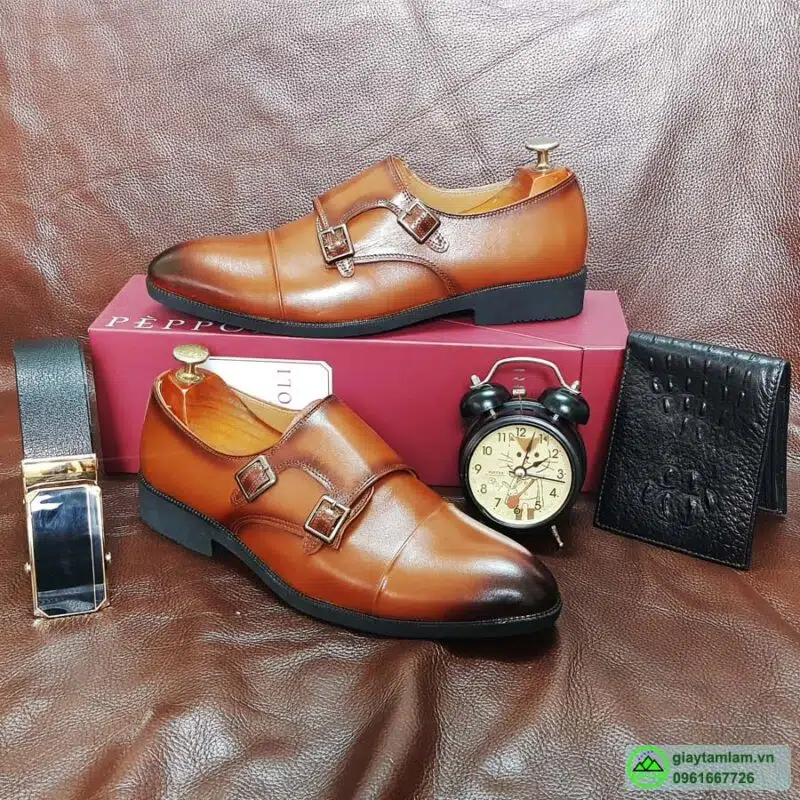giày tây nam monk strap da bò