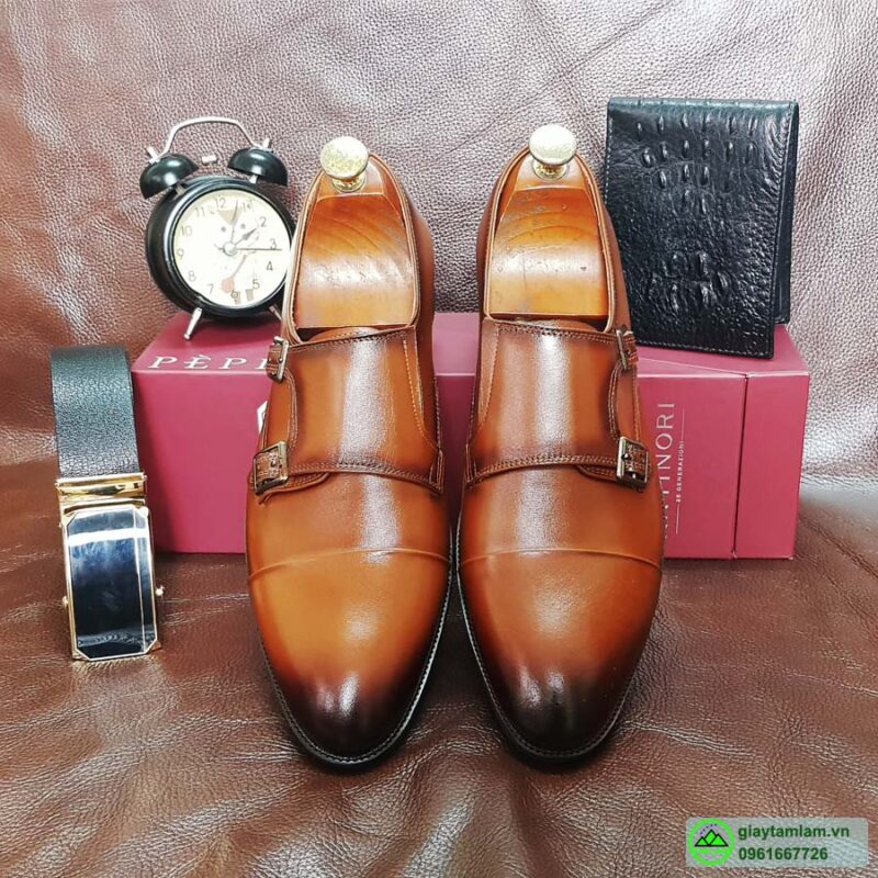 giày tây nam monk strap da bò