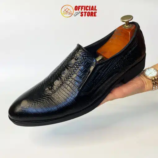 giày công sở da bò dập vân cá sấu
