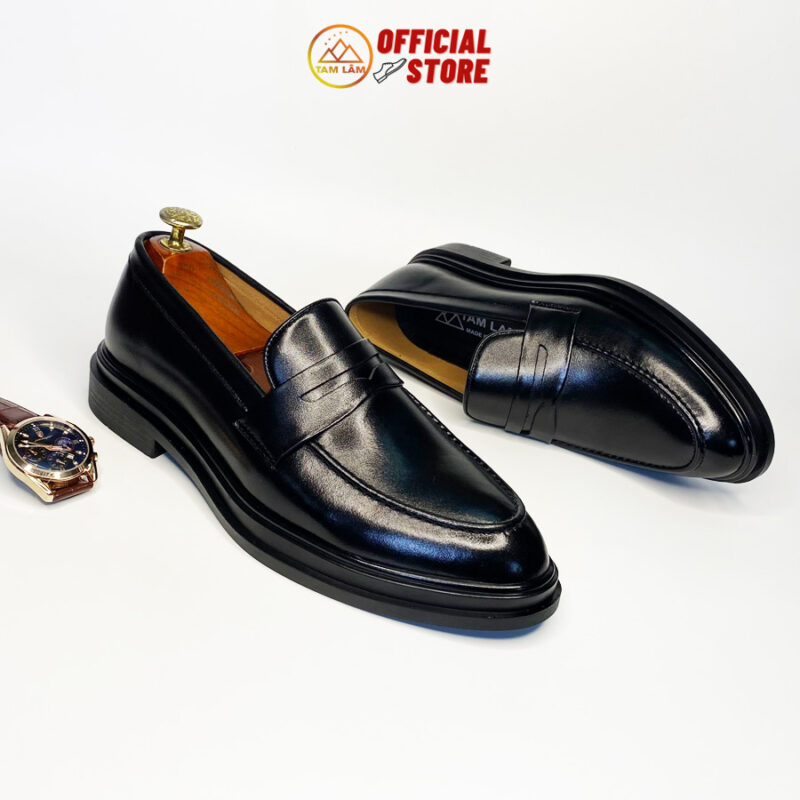 giày loafer nam da bò đế cao đệm khí TL134D
