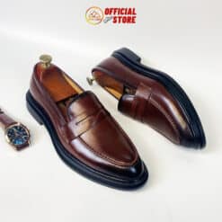 Giày nam loafer da bò đế cao đệm khí TL134ND