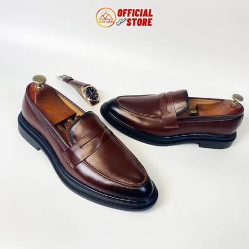 Giày nam loafer da bò đế cao đệm khí TL134ND