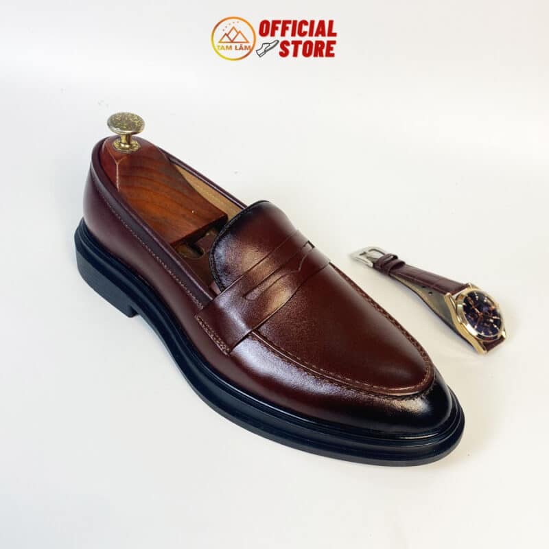 Giày nam loafer da bò đế cao đệm khí TL134ND