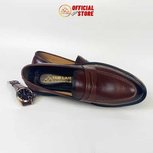 Giày nam loafer da bò đế cao đệm khí TL134ND