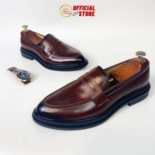 Giày nam loafer da bò đế cao đệm khí TL134ND